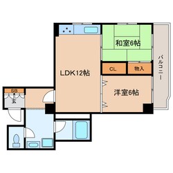 谷町四丁目駅 徒歩3分 8階の物件間取画像